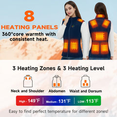 KOVNLO heated vest abdomen heat zone targets the torso for even warmth.