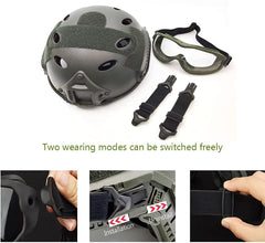Koyheng full-face protection set featuring helmet, mask, and goggles together