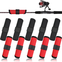 KPEPIX 10 Pcs Fishing Lure Wraps – 5 black and 5 red hook protectors