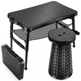 KPR retractable folding table top for camping meals and laptop setup