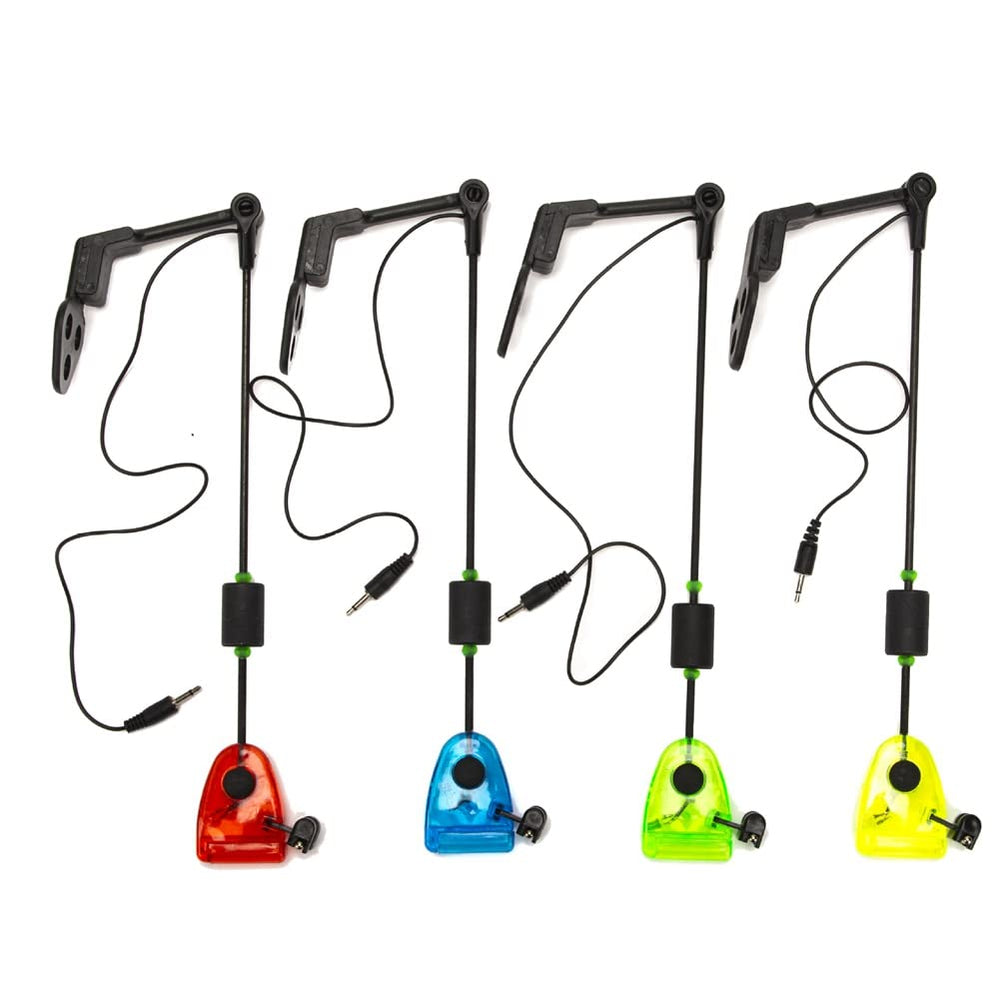 Kqcibz 4Pcs fishing swingers in a zipped case for easy organization.