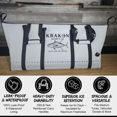 Kraken 48x24 Fish Kill Bag open with zipper