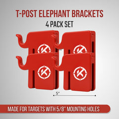 KRATE Tactical Patriotic Elephant T-Post Hanger mounted on a standard steel post for quick setup