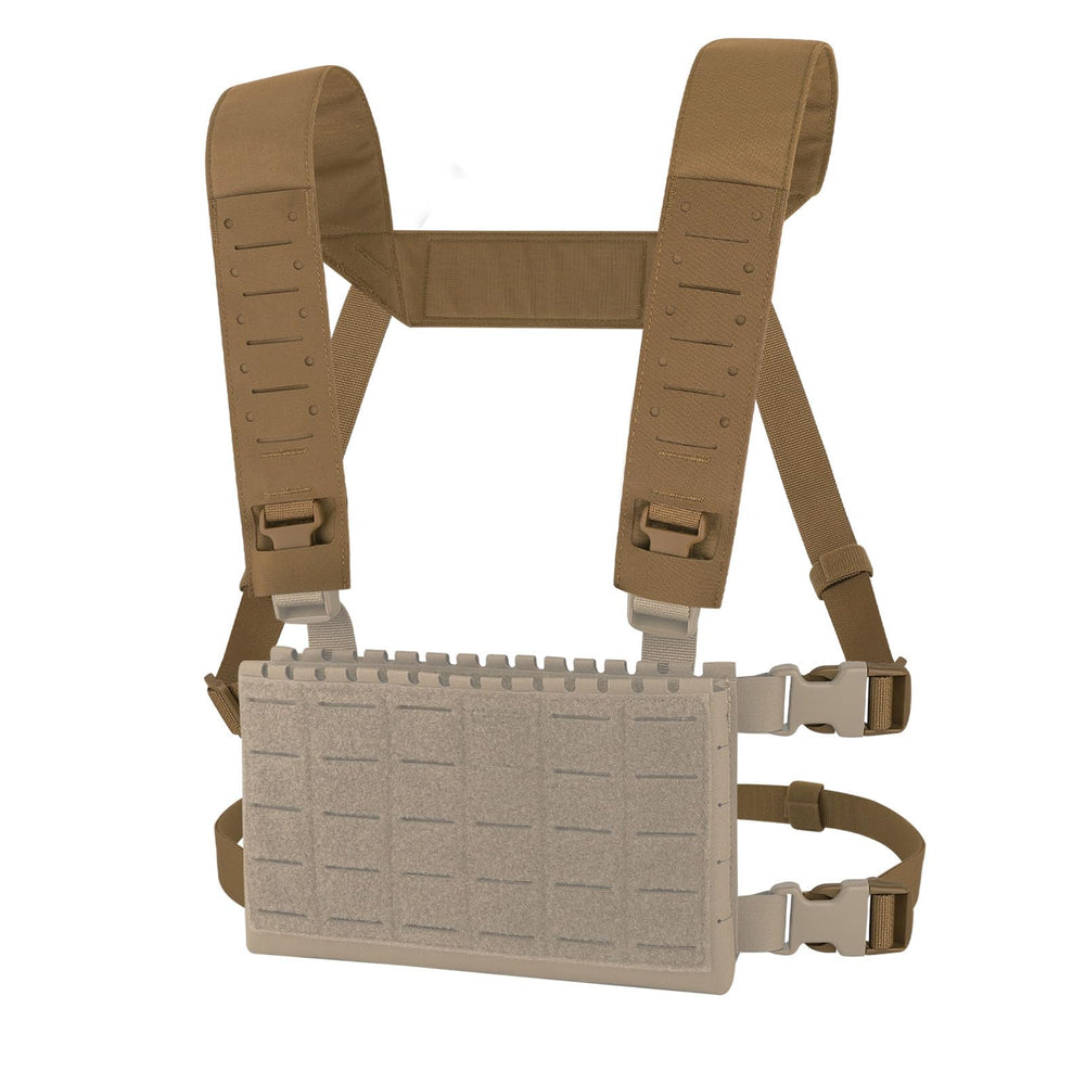 KRYDEX laser-cut shoulder strap with H harness shows fast on/off and modular fit.
