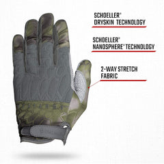 DWR Nanosphear Schoeller technology label demonstrates water resistance and durability.
