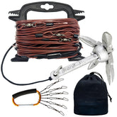 KSFTWUSOL waterfowl jerk rig with pull-down connection device aids quick, precise setup for decoys.