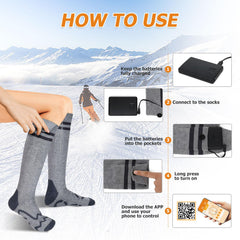Kteniy heated socks battery indicator shows remaining power for outdoor reliability