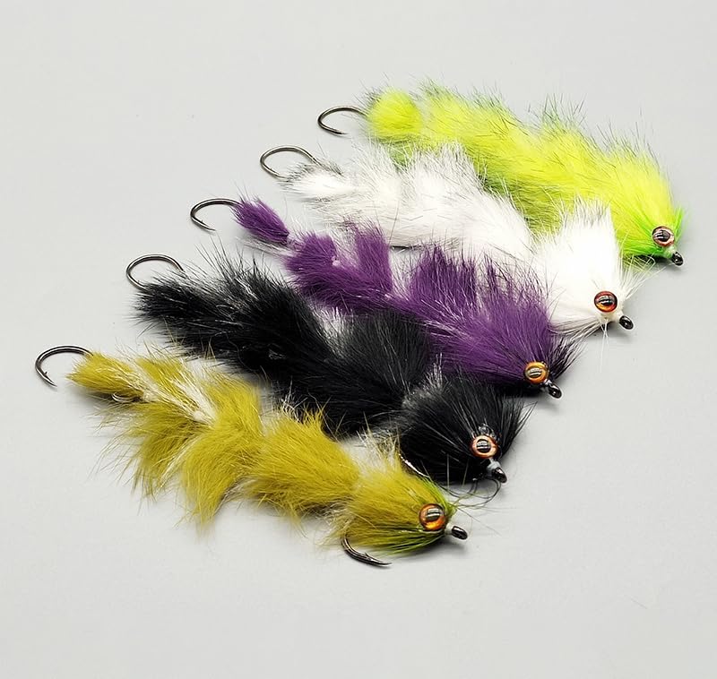 Articulated fish spine fly head with 6mm 3D eyes