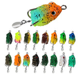KTGCOZS frog-soft-bait-3d-eyes enhances lifelike attraction for freshwater fishing.