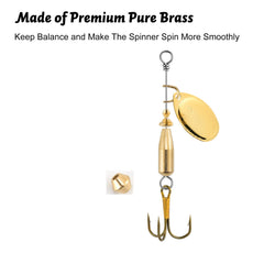 KTGCOZS lure body precision-machined brass ensures smooth rotation