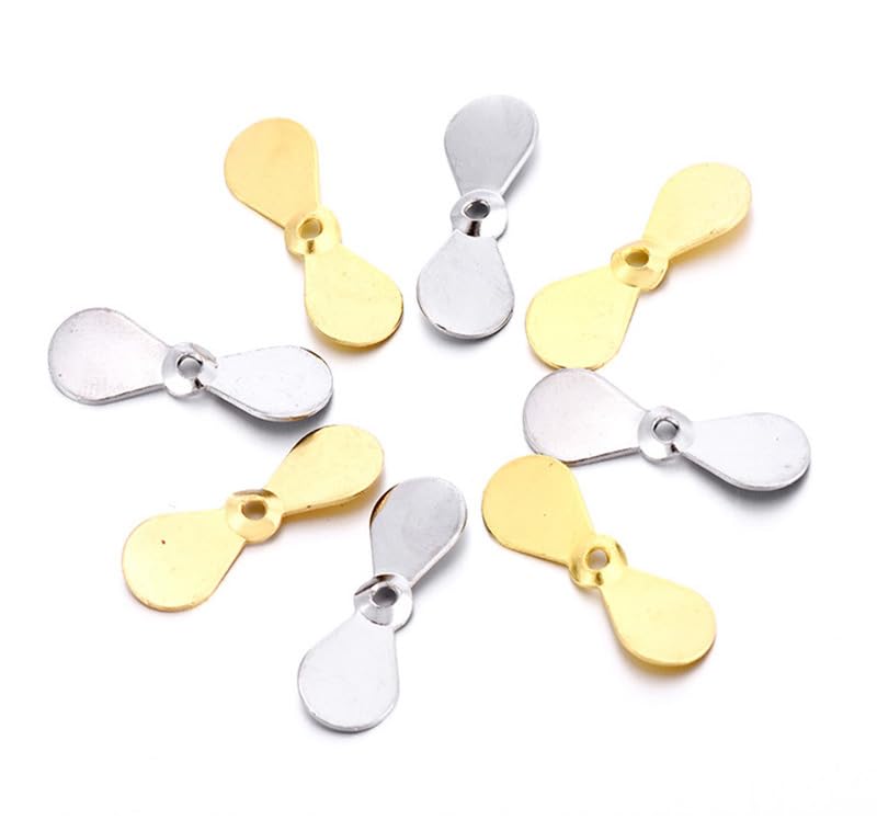KTGCOZS silver propeller blade 100pcs for DIY lure making and enhanced reflection