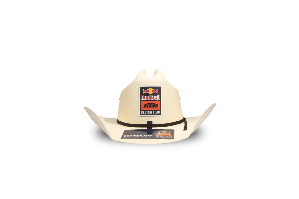 KTM Genuine Cowboy Hat front view, durable build for everyday wear and race-day vibes.