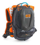 KTM Team Dakar hydration backpack front view with 3L bladder for extended rides