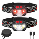 Kucoal LED headlamp 2-pack front view for hands-free outdoor lighting and versatility