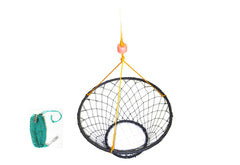 KUFA crab trap ring, side view, showing durable polyethylene netting for secure catches.