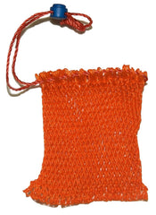 KUFA prawn trap bait bag with stretched orange mesh, ideal for securing bait on trotlines.