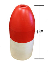 KUFA red/white float demonstrates visibility and buoyancy for crab traps.