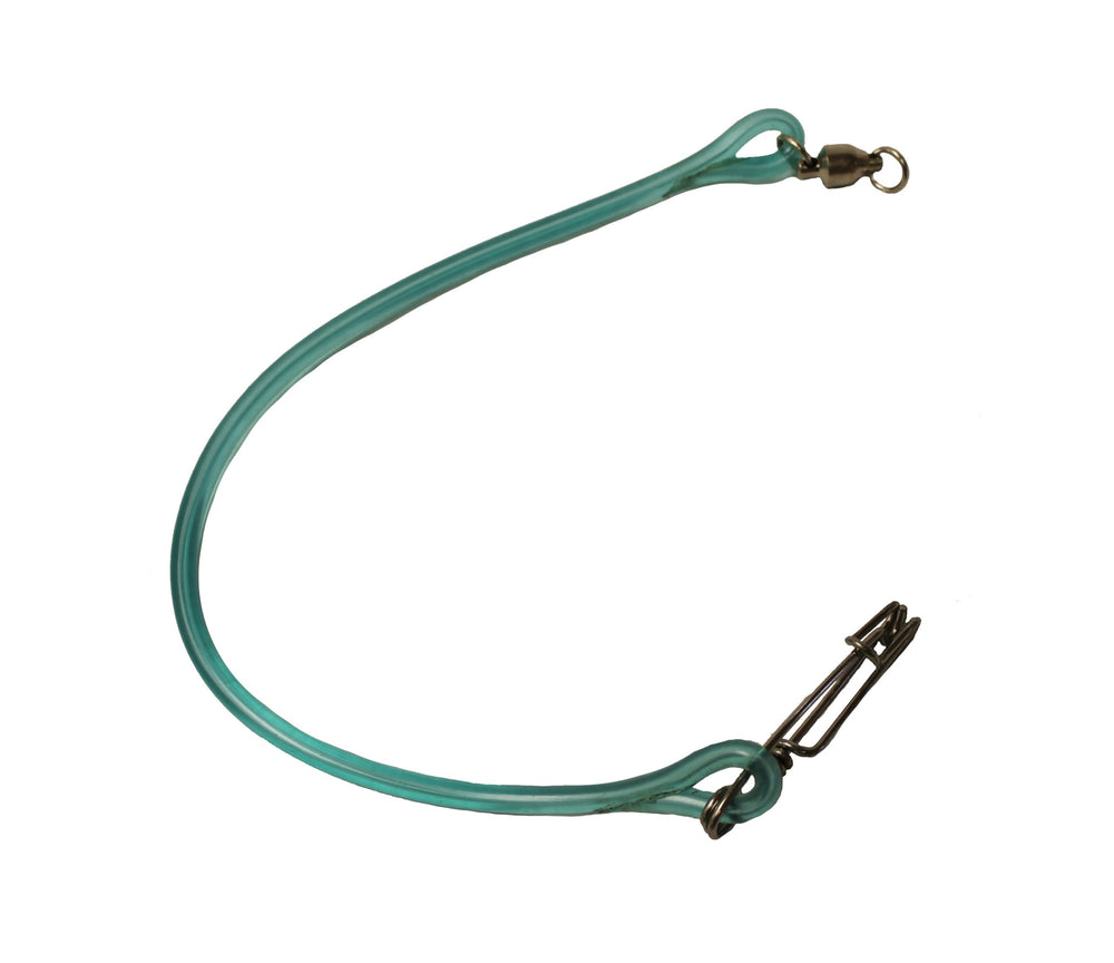 KUFA Sports trolling snubber in green with cannonball snap for easy handling.
