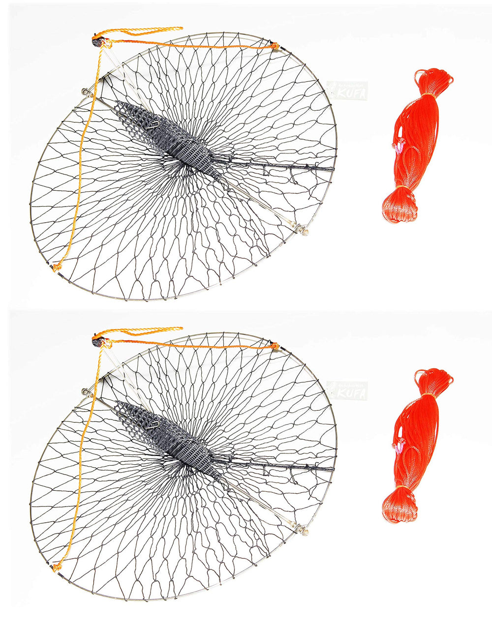 2-pack KUFA Sports Casting Crab Trap CR55x2 with 100 ft rope
