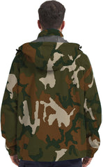 Kugnala men's rain jacket shows large pockets for quick access to essentials.