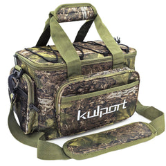 Kulport tackle bag main compartment fits eight 3600/one 3500 boxes for organized storage.