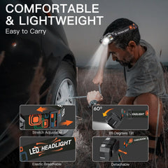 KunHe headlamp red light mode preserves night vision during night navigation.