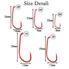 Kunsilane Baitholder Hook Red Down Eye Offset Long Shank - 3/0