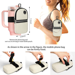KUTQI detachable phone bag attached to shoulder strap enables hands-free use.