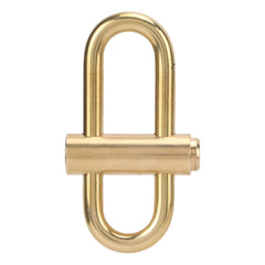 Kuuleyn brass lock keychain in oval slide view for secure everyday key organization.