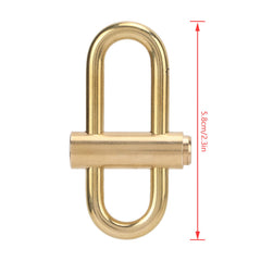 Kuuleyn brass lock keychain close-up of snap clip and quick-release action.
