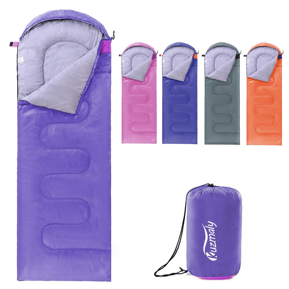 Kuzmaly camping sleeping bag outer shell shows durable weatherproof fabric for outdoor comfort.