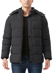 KVE men's hooded winter coat removable-hood illustrates customizable weather protection