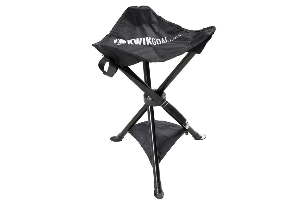 Kwik Goal Coaches' Seat black front view — portable seating for on-the-go events