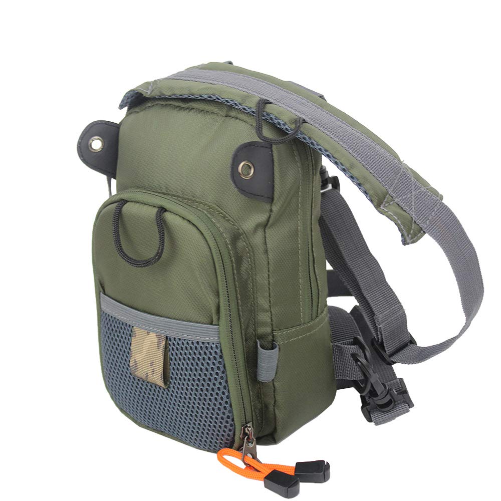 Front view of Kylebooker Army Green Fly Fishing Chest Pack