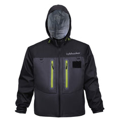 Kylebooker fly fishing wading jacket front view showing waterproof protection for river outings