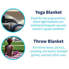 La Montana vibrant blanket on the beach enhancing outdoor gatherings.