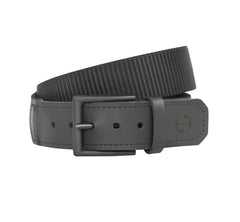 LA Police Gear Leather Tip Competition Shooting Belt buckle with matte black finish for durable on-range use.