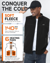 LABCOOL heated vest back view shows extended warmth along the spine for all-day comfort.