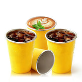 LAIJIANG stainless steel kids cups stackable 4-pack for compact storage and travel.