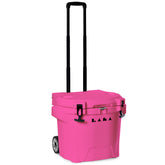Laka cooler with wheels 30QT enables easy rolling on sand.