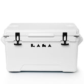 Laka 45 Qt cooler white front view, durable outdoor use for beach trips