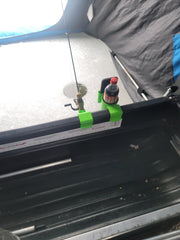 Holder installed on a snow sled showing easy secure fit