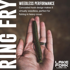 Lake Fork Ring Fry Garlic salt impregnation promotes longer hold and enticing scent.