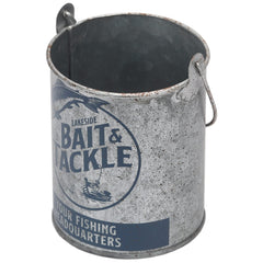 Bucket used as decor in garage or workshop