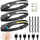 LAKUMIQI headlamp motion sensor on enables hands-free lighting during outdoor tasks.