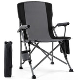 Lamberia camping chair folded gray demonstrates compact portability for travel and storage.