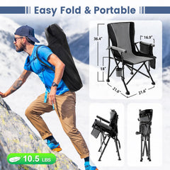 Lamberia heated chair cup-holder provides convenient drink access.