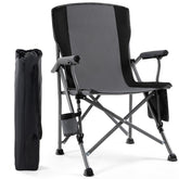 Lamberia outdoor folding chair front view highlights portable comfort for camping or sports events.