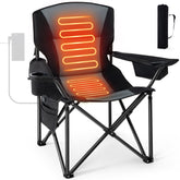 Lamberia oversized heated chair front view shows sturdy steel frame and roomy seating.