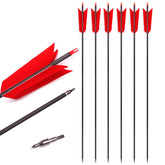 Lamehfyo 31-inch carbon flu-flu arrow, red, high visibility for practice